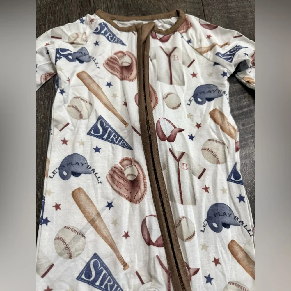 Bamboo Baby Sleepie Zippy Sports Baseball Print 18-24 month